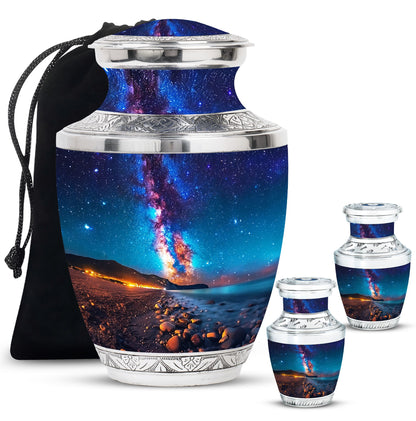 Personalized Galaxy Cremation Urn for Adults - 10-inch, 200 cu in - Yatskia