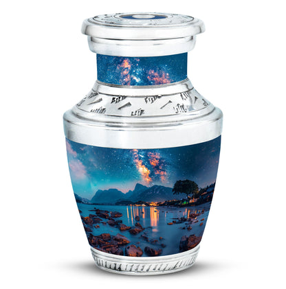 Personalized Galaxy Keepsake Urn for Adult - 10-inch, 200 cu in - Yatskia