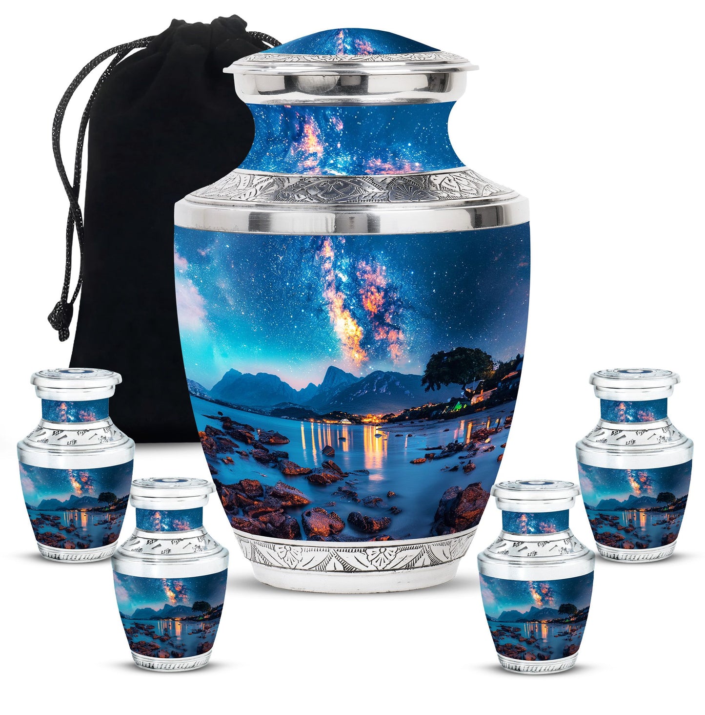 Personalized Galaxy Keepsake Urn for Adult - 10-inch, 200 cu in - Yatskia