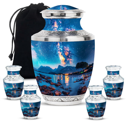 Personalized Galaxy Keepsake Urn for Adult - 10-inch, 200 cu in - Yatskia