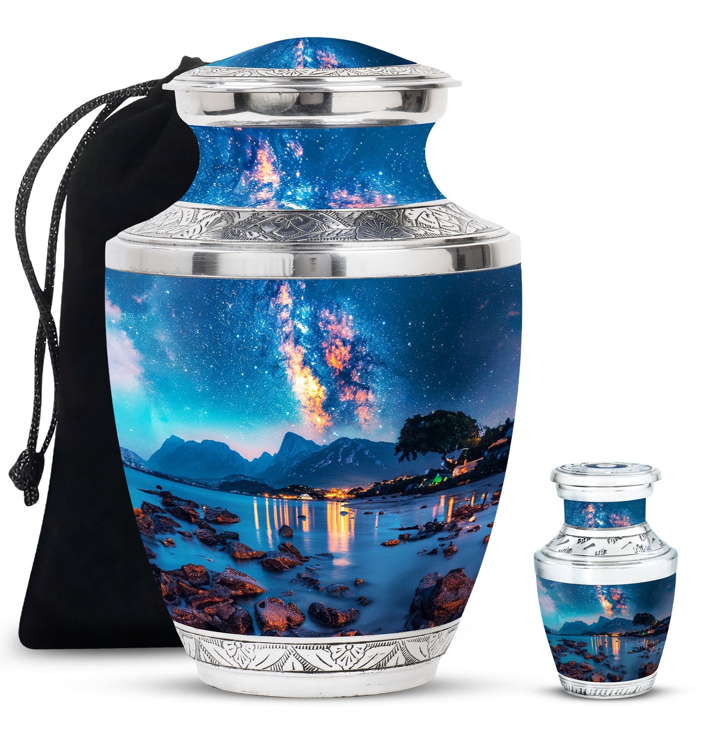 Personalized Galaxy Keepsake Urn for Adult - 10-inch, 200 cu in - Yatskia