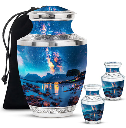 Personalized Galaxy Keepsake Urn for Adult - 10-inch, 200 cu in - Yatskia