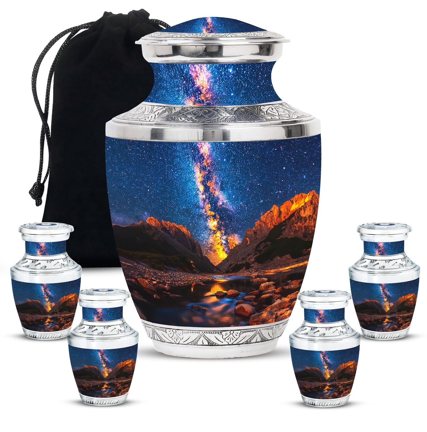 Personalized Galaxy Cremation Urn for Adults - 10-inch, 200 cu in - Yatskia