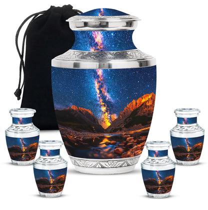 Personalized Galaxy Cremation Urn for Adults - 10-inch, 200 cu in - Yatskia