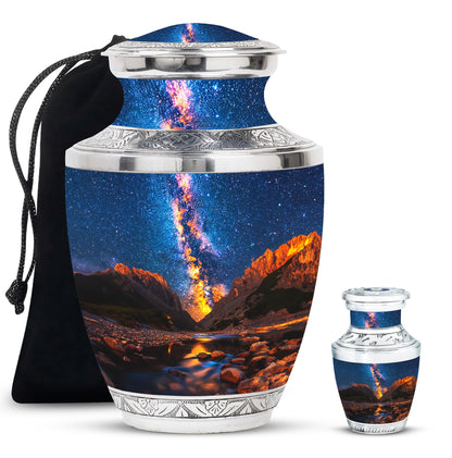 Personalized Galaxy Cremation Urn for Adults - 10-inch, 200 cu in - Yatskia