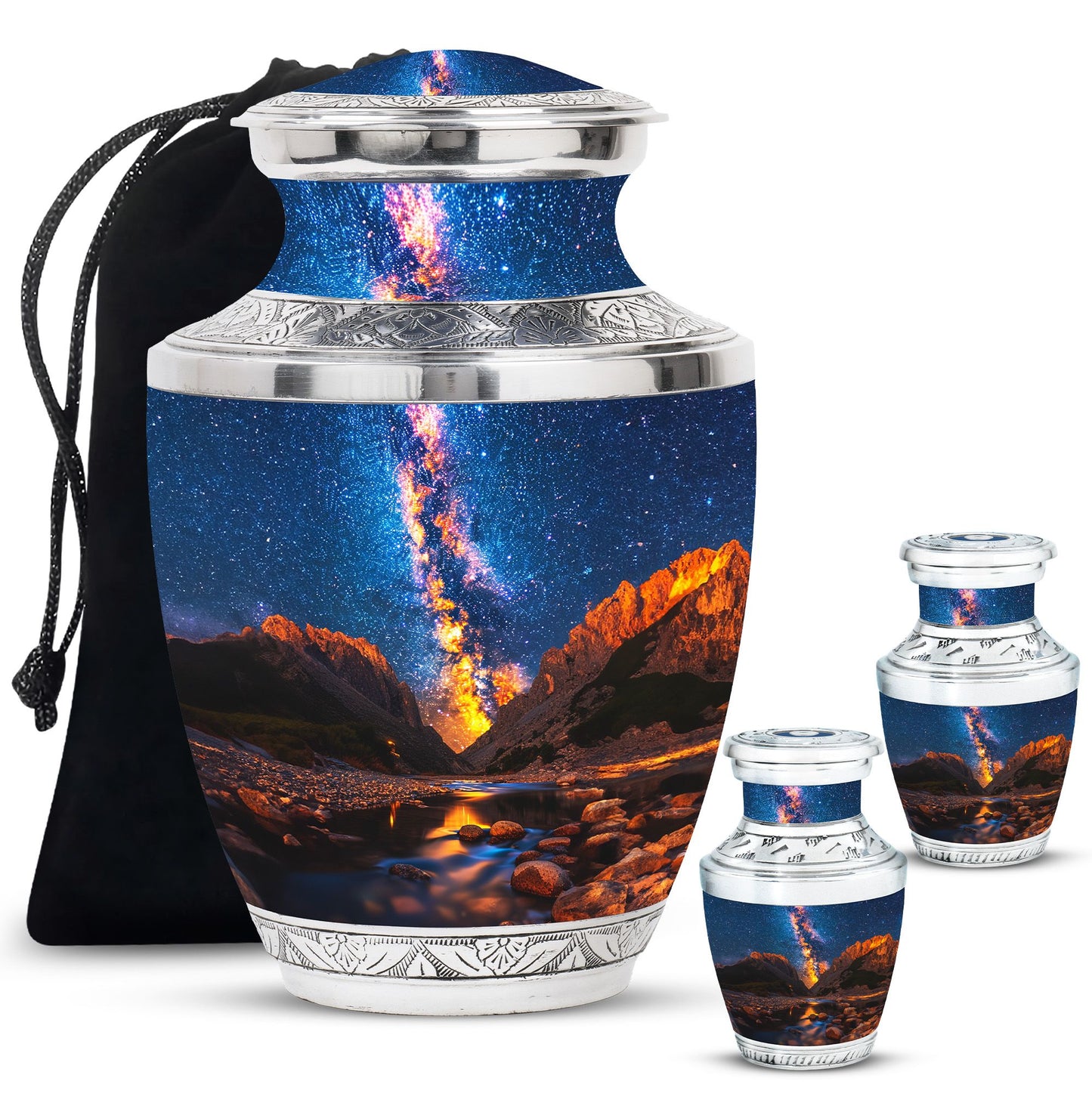 Personalized Galaxy Cremation Urn for Adults - 10-inch, 200 cu in - Yatskia