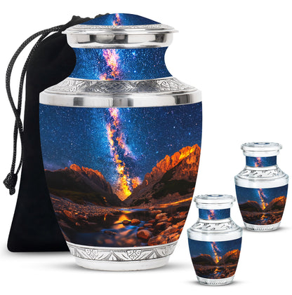Personalized Galaxy Cremation Urn for Adults - 10-inch, 200 cu in - Yatskia