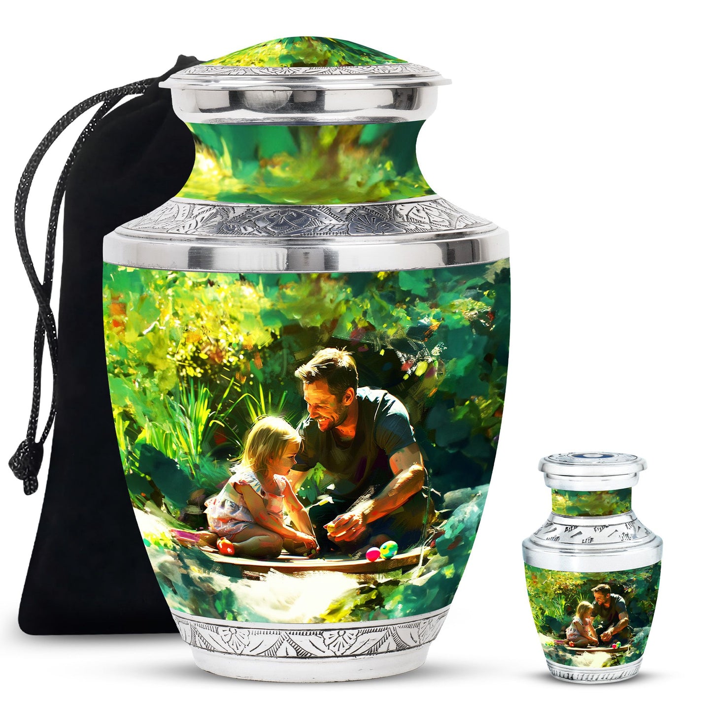Personalized Father Cremation Urn for Human Ashes - 10-inch, 200 cu in - Yatskia