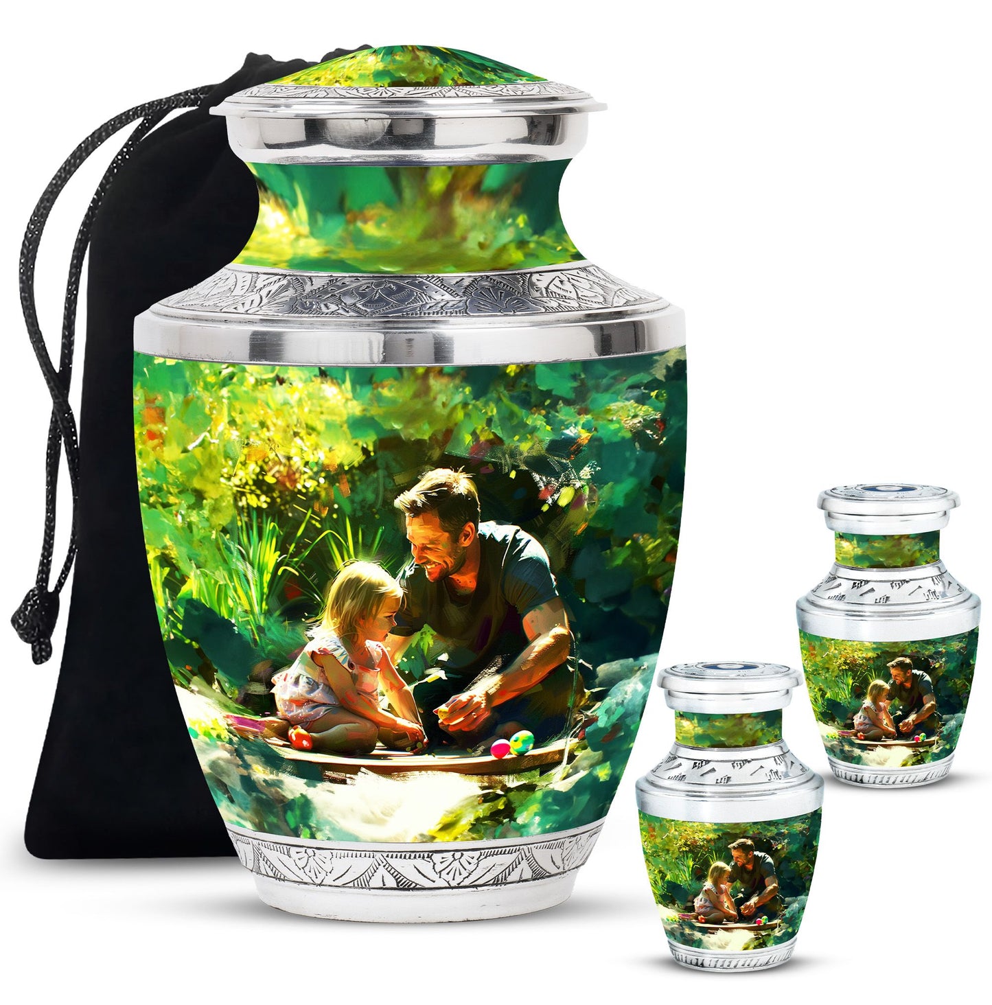 Personalized Father Cremation Urn for Human Ashes - 10-inch, 200 cu in - Yatskia