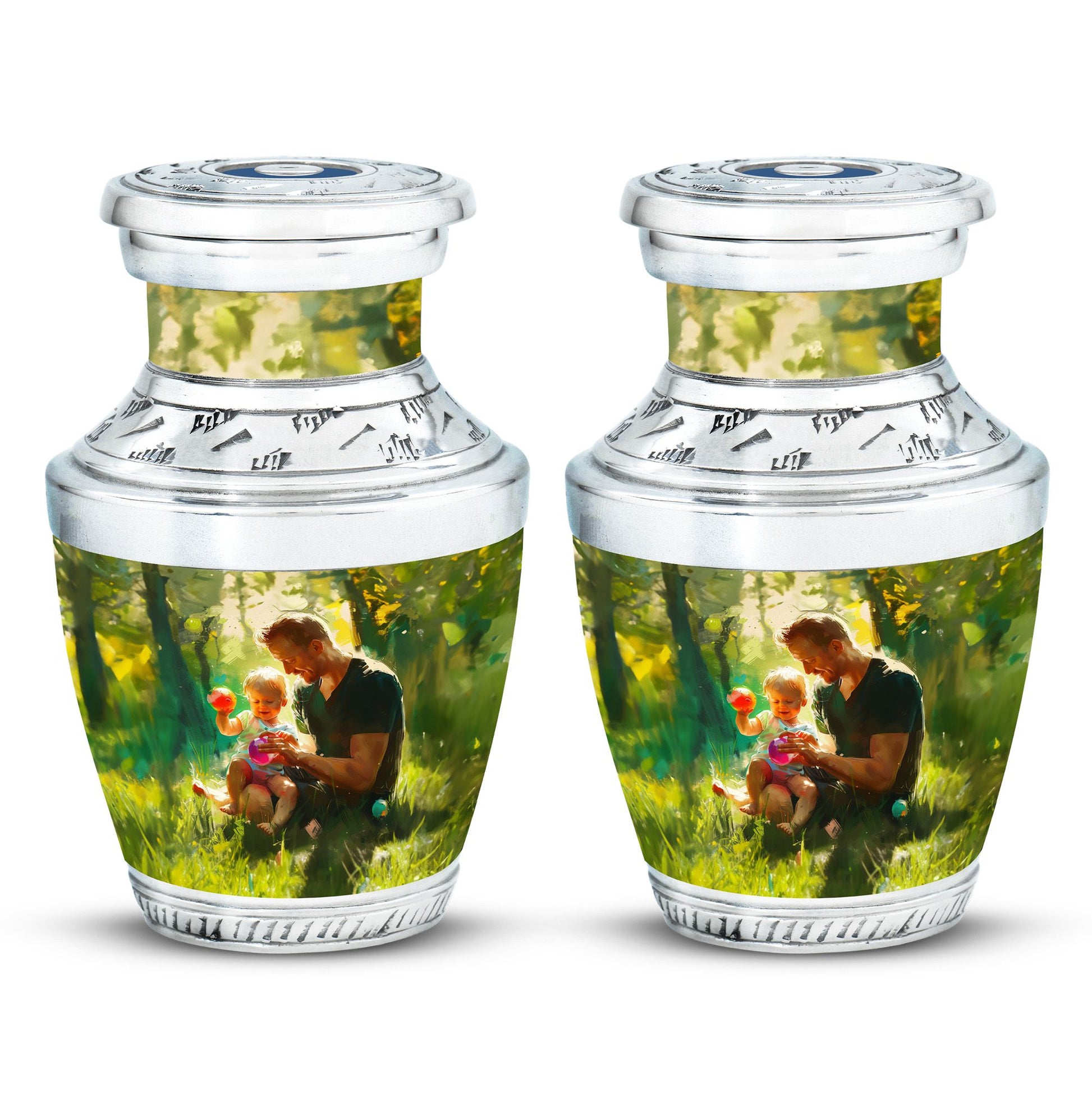 Father & Kids Large & Small Cremation Urns For Human Ashes
