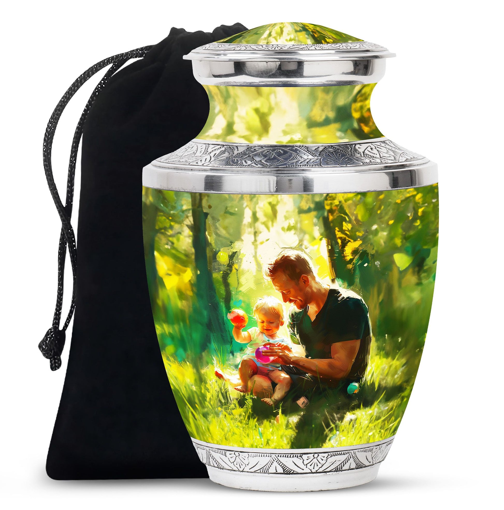 Father & Kids Large & Small Cremation Urns For Human Ashes