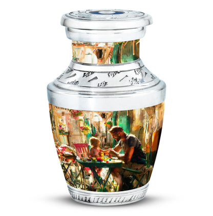 Personalized Father Keepsake Urn for Dad - 10-inch, 200 cu in - Yatskia