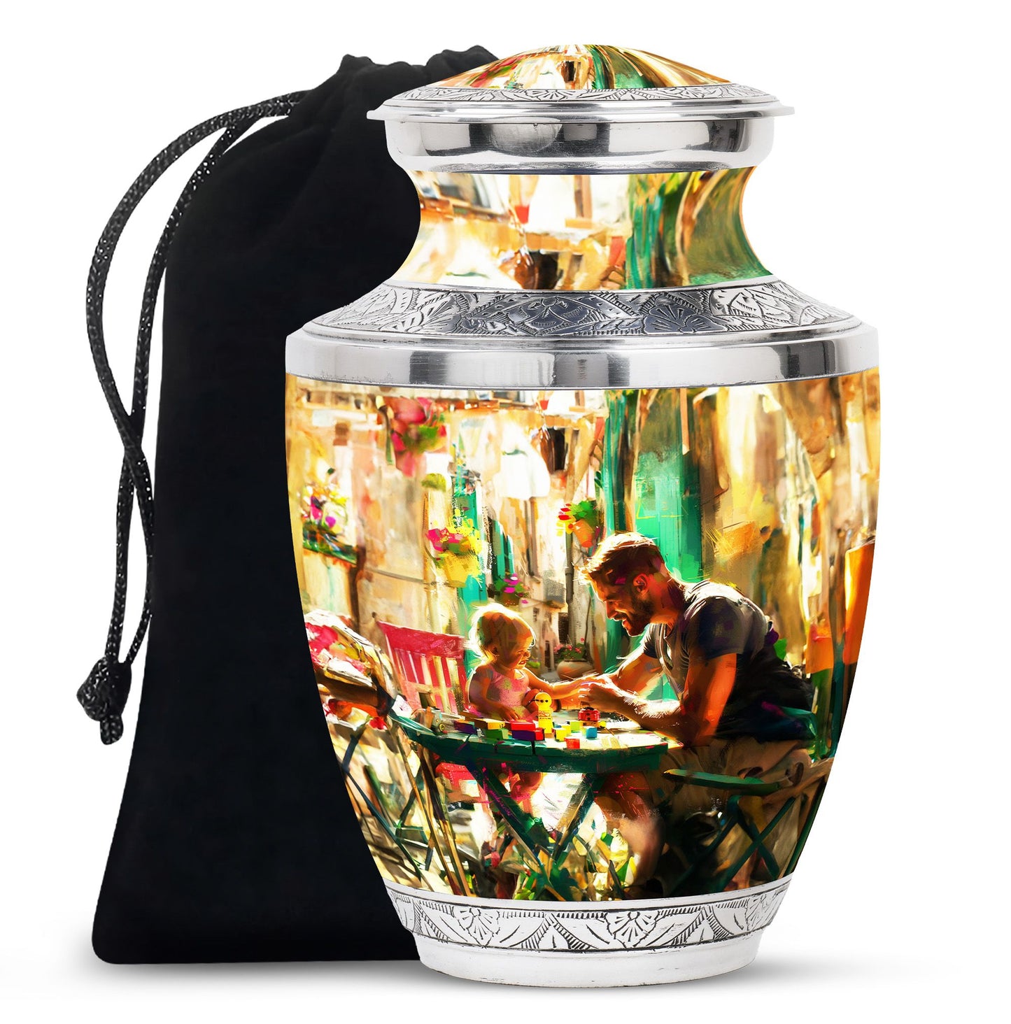 Personalized Father Keepsake Urn for Dad - 10-inch, 200 cu in - Yatskia