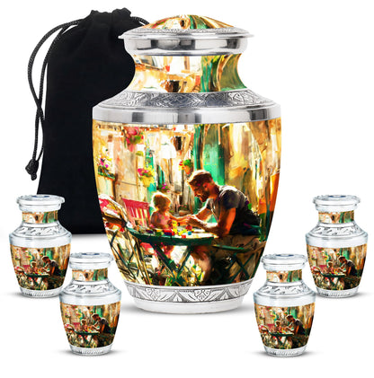 Personalized Father Keepsake Urn for Dad - 10-inch, 200 cu in - Yatskia