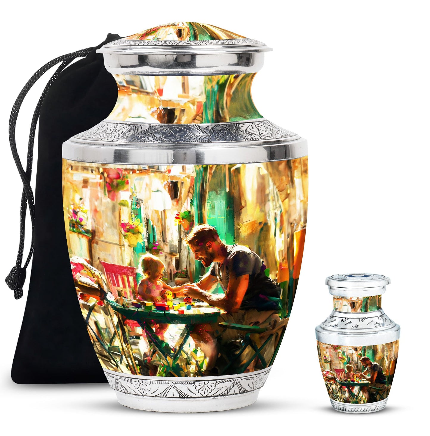 Personalized Father Keepsake Urn for Dad - 10-inch, 200 cu in - Yatskia