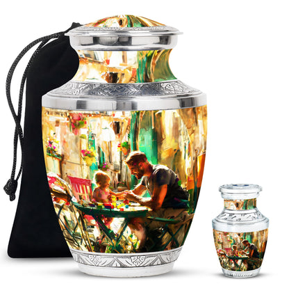 Personalized Father Keepsake Urn for Dad - 10-inch, 200 cu in - Yatskia