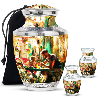 Personalized Father Keepsake Urn for Dad - 10-inch, 200 cu in - Yatskia