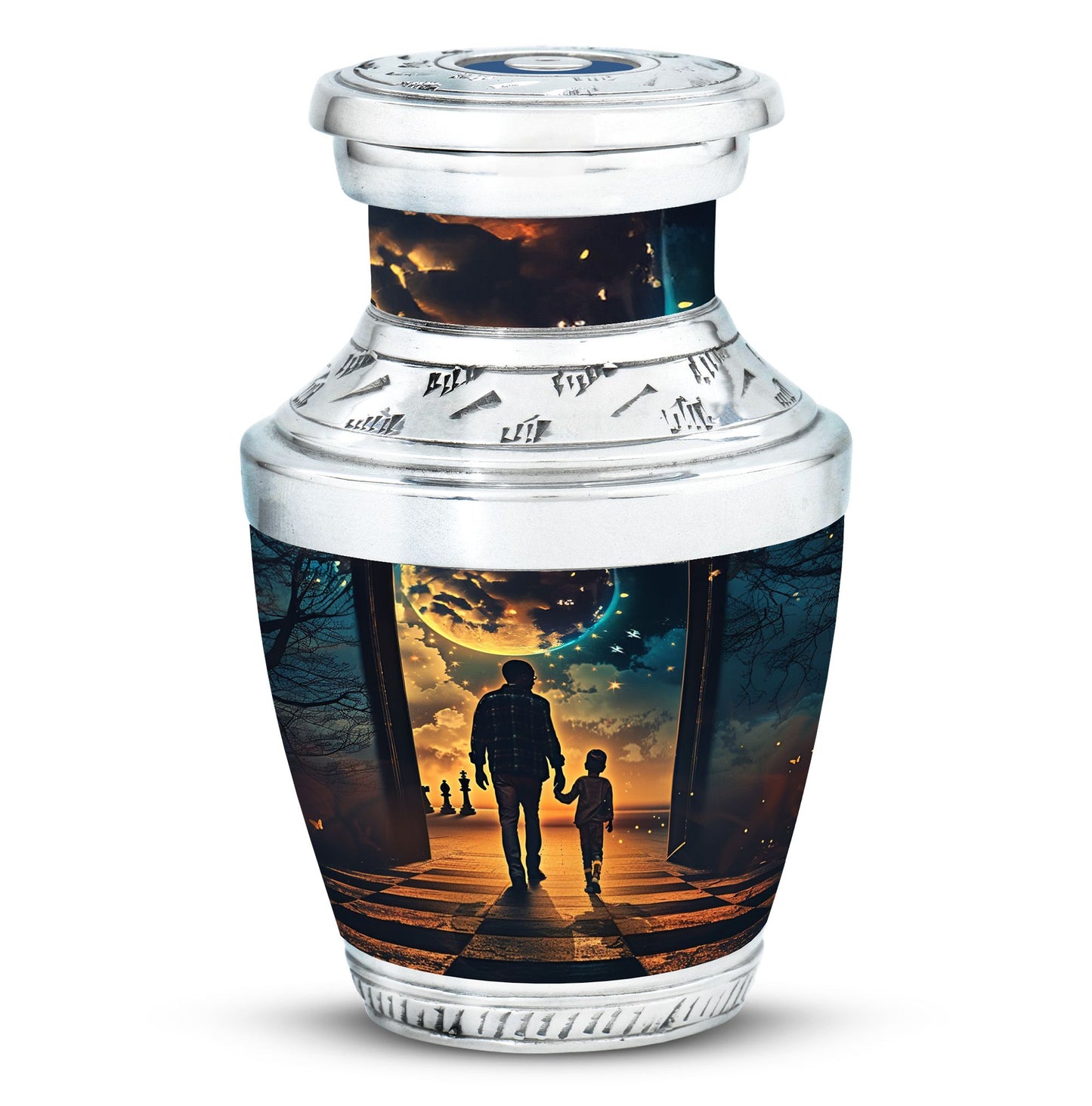 Personalized Father Keepsake Urn for Human Ashes - 10-inch, 200 cu in - Yatskia