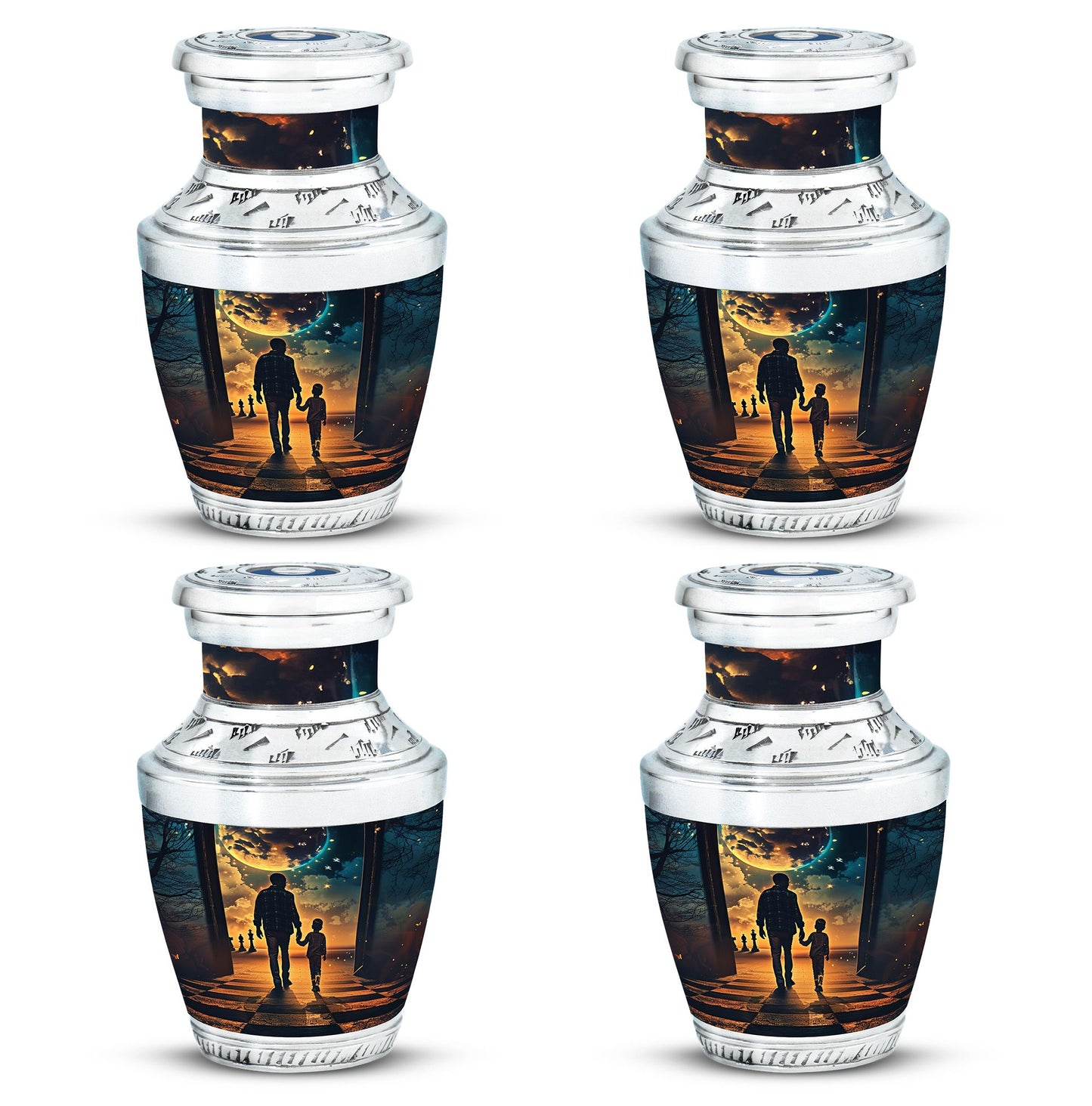 Personalized Father Keepsake Urn for Human Ashes - 10-inch, 200 cu in - Yatskia