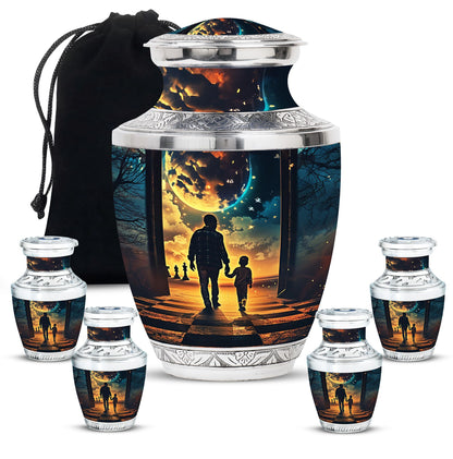 Personalized Father Keepsake Urn for Human Ashes - 10-inch, 200 cu in - Yatskia