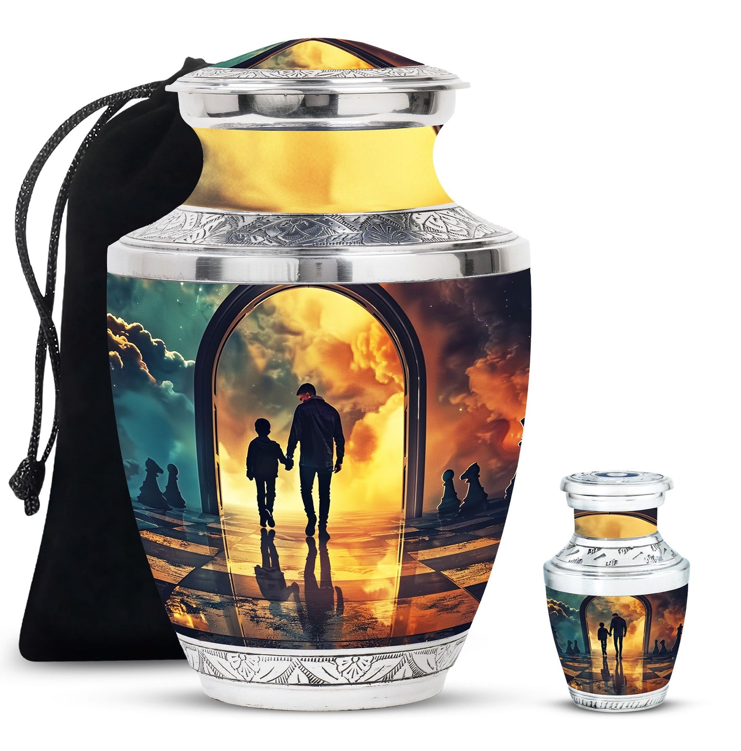 Personalized Father Cremation Urn for Human Ashes - 10-inch, 200 cu in - Yatskia