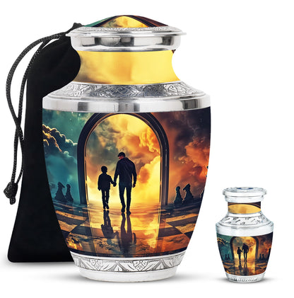 Personalized Father Cremation Urn for Human Ashes - 10-inch, 200 cu in - Yatskia