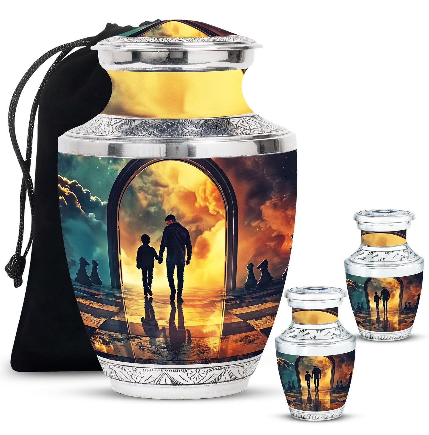 Personalized Father Cremation Urn for Human Ashes - 10-inch, 200 cu in - Yatskia