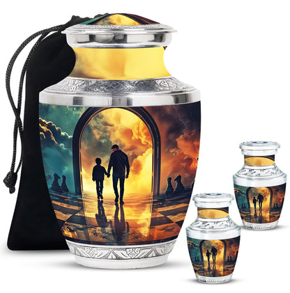 Personalized Father Cremation Urn for Human Ashes - 10-inch, 200 cu in - Yatskia