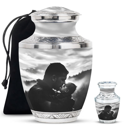 Personalized Father Cremation Urn for Adult - 10-inch, 200 cu in - Yatskia