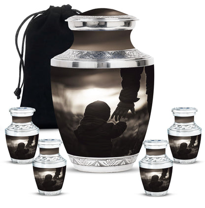 Personalized Father Memorial Urn for Adults - 10-inch, 200 cu in - Yatskia