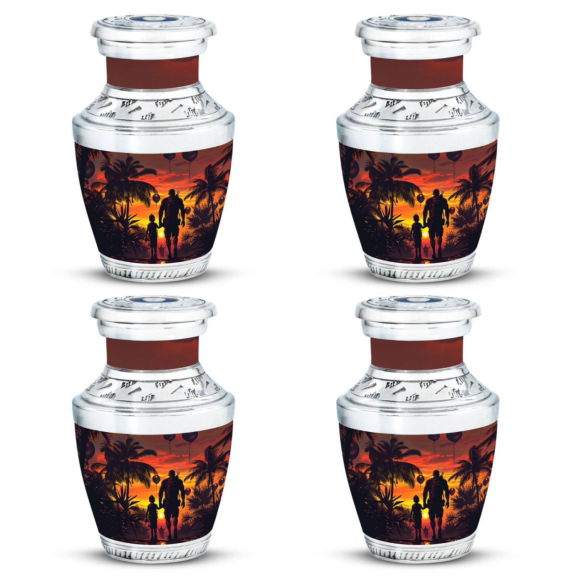 Father and Son Cremation Urns For Human Ashes - Sunset Funeral Urn