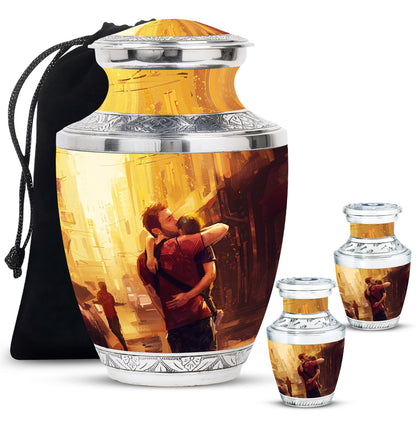 Personalized Father Cremation Urn for Dad - 10-inch, 200 cu in - Yatskia