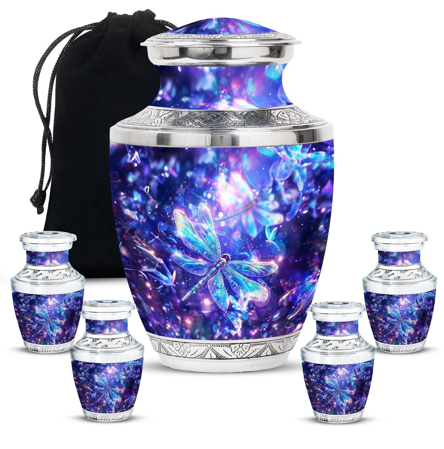 Personalized Dragonfly Cremation Urn for Human Ashes - 10-inch, 200 cu in - Yatskia