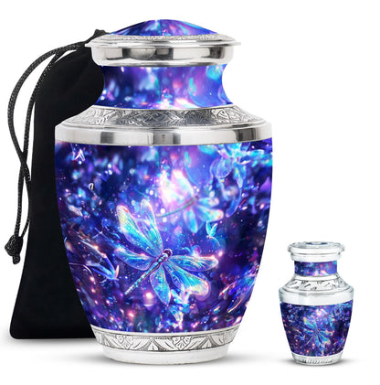 Personalized Dragonfly Cremation Urn for Human Ashes - 10-inch, 200 cu in - Yatskia