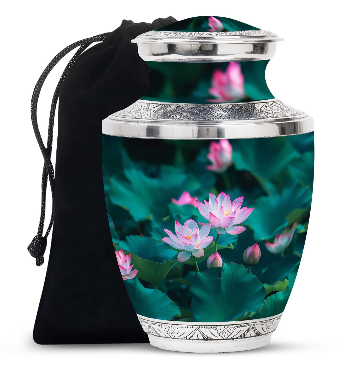 Personalized Flower Cremation Urn for Human Ashes - 10-inch, 200 cu in - Yatskia