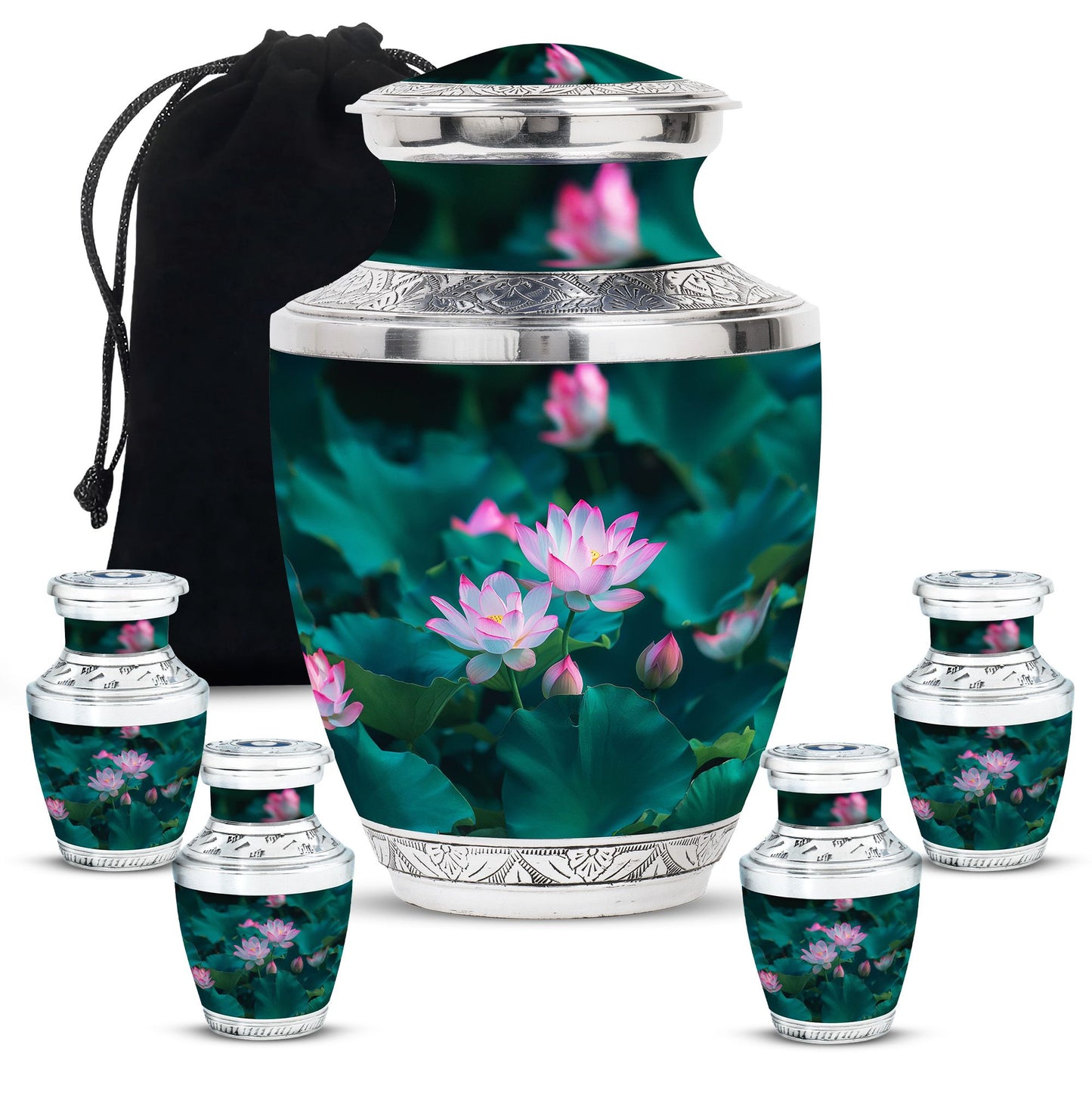 Personalized Flower Cremation Urn for Human Ashes - 10-inch, 200 cu in - Yatskia
