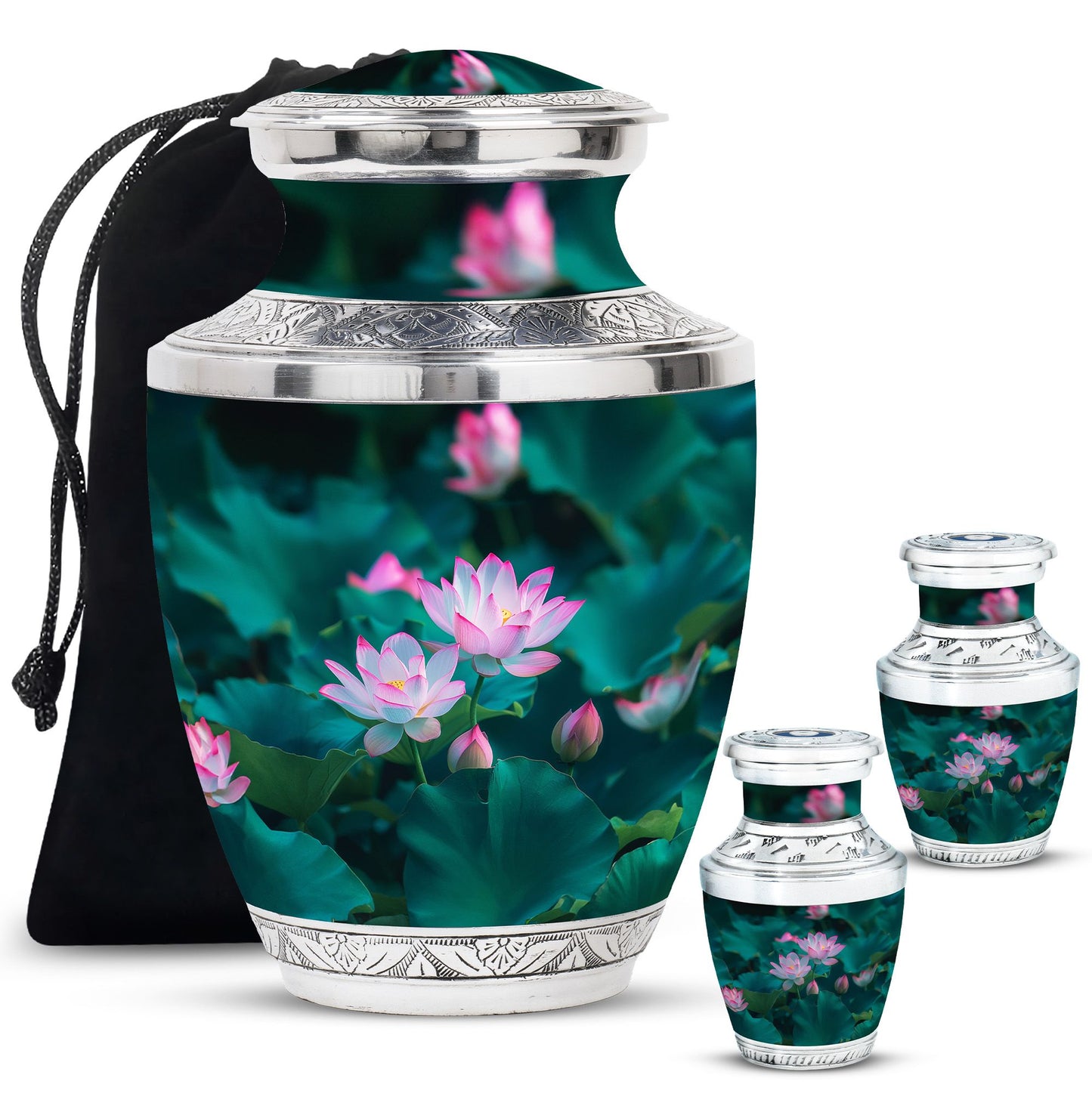 Personalized Flower Cremation Urn for Human Ashes - 10-inch, 200 cu in - Yatskia