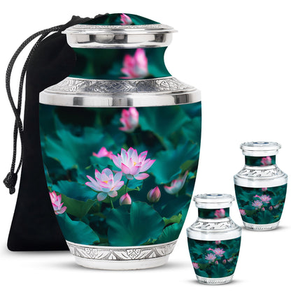 Personalized Flower Cremation Urn for Human Ashes - 10-inch, 200 cu in - Yatskia