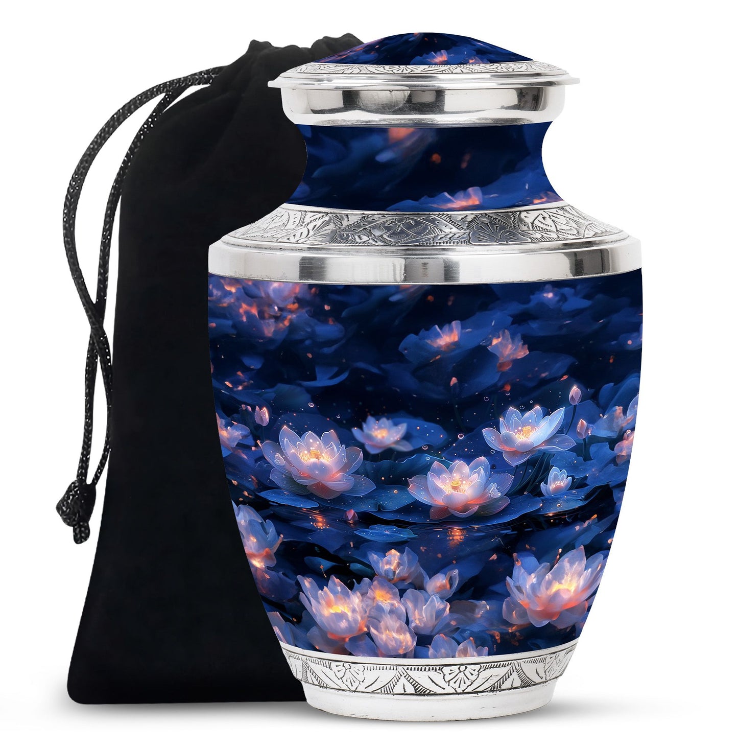 Personalized Flower Cremation Urn for Women - 10-inch, 200 cu in - Yatskia