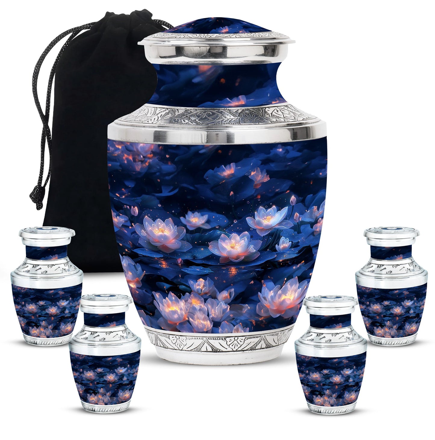 Personalized Flower Cremation Urn for Women - 10-inch, 200 cu in - Yatskia