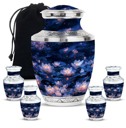 Personalized Flower Cremation Urn for Women - 10-inch, 200 cu in - Yatskia