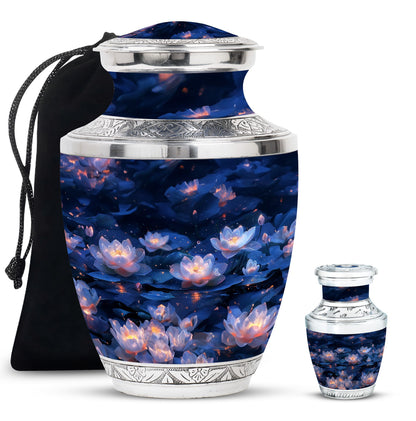 Personalized Flower Cremation Urn for Women - 10-inch, 200 cu in - Yatskia