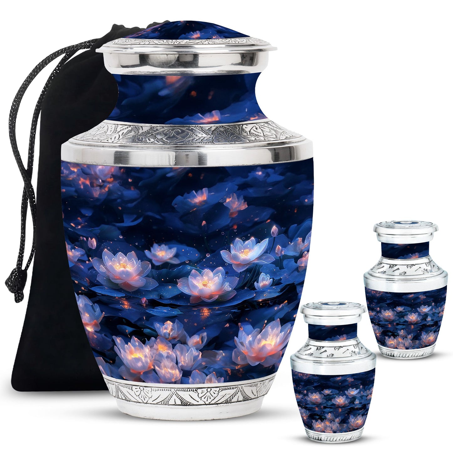 Personalized Flower Cremation Urn for Women - 10-inch, 200 cu in - Yatskia