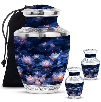 Personalized Flower Cremation Urn for Women - 10-inch, 200 cu in - Yatskia