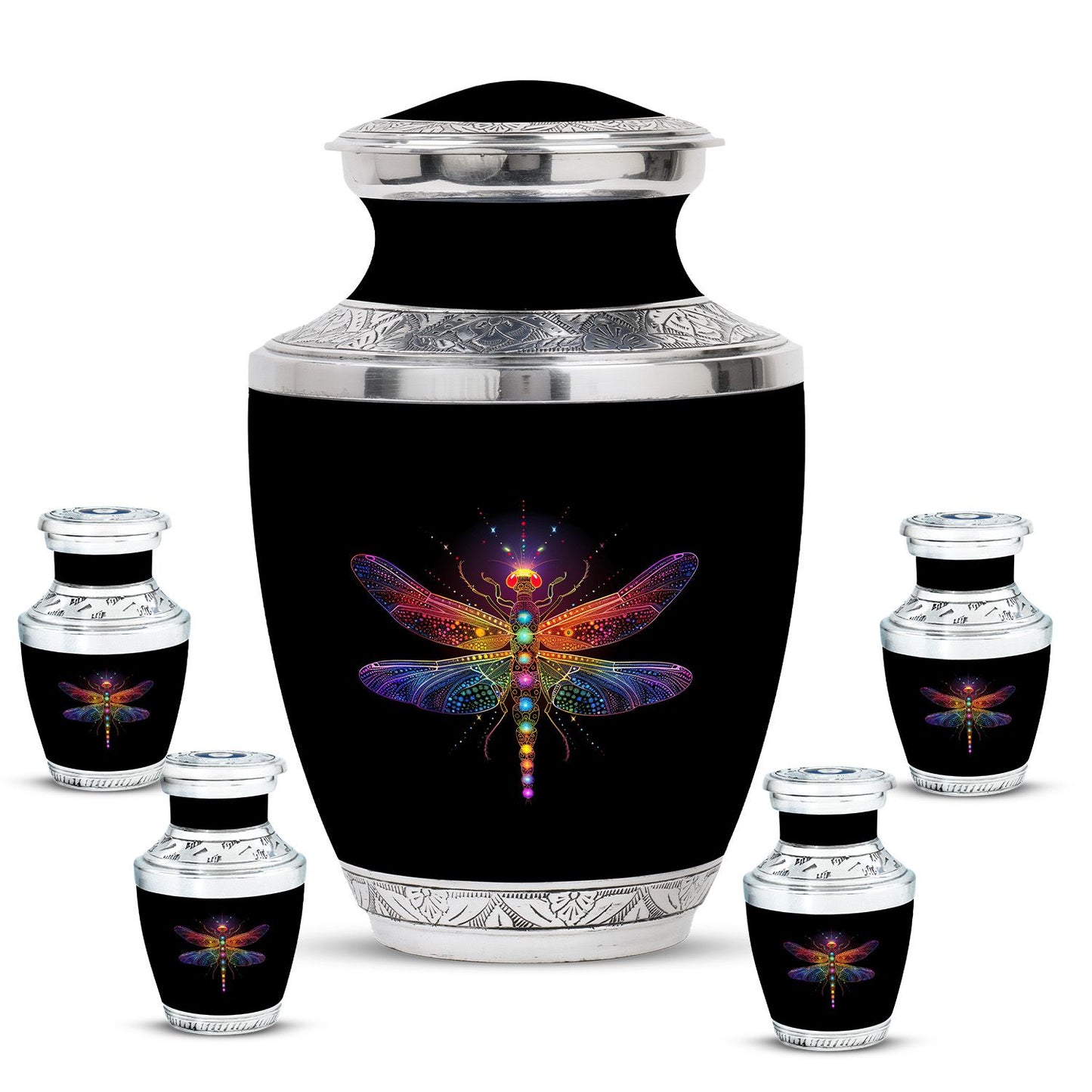 Personalized Dragonfly Cremation Urn for Men & Women - 10-inch, 200 cu in - Yatskia