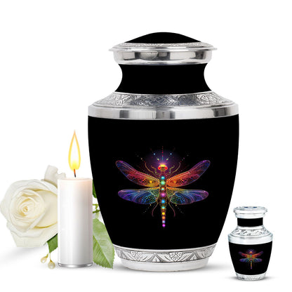 Personalized Dragonfly Cremation Urn for Men & Women - 10-inch, 200 cu in - Yatskia