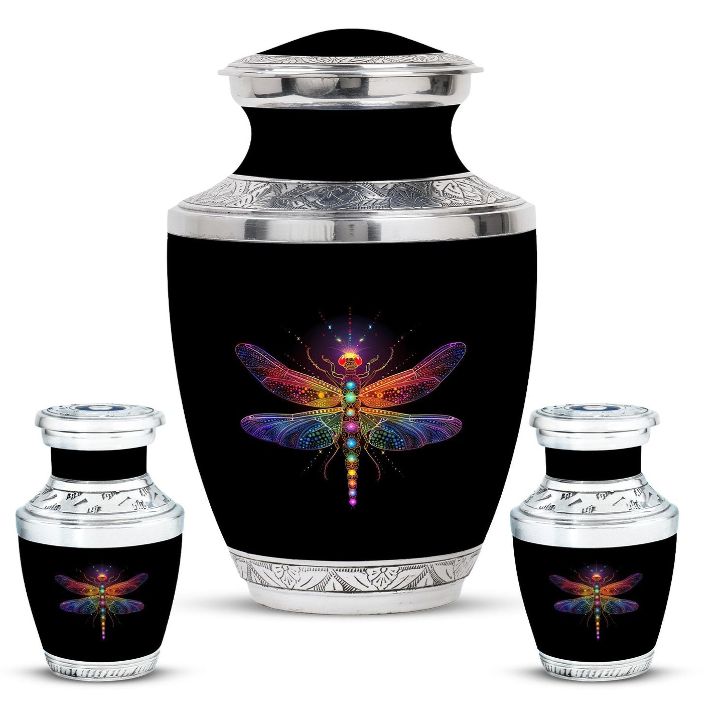 Personalized Dragonfly Cremation Urn for Men & Women - 10-inch, 200 cu in - Yatskia