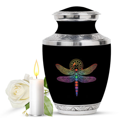 Personalized Dragonfly Memorial Urn for Men - 10-inch, 200 cu in - Yatskia