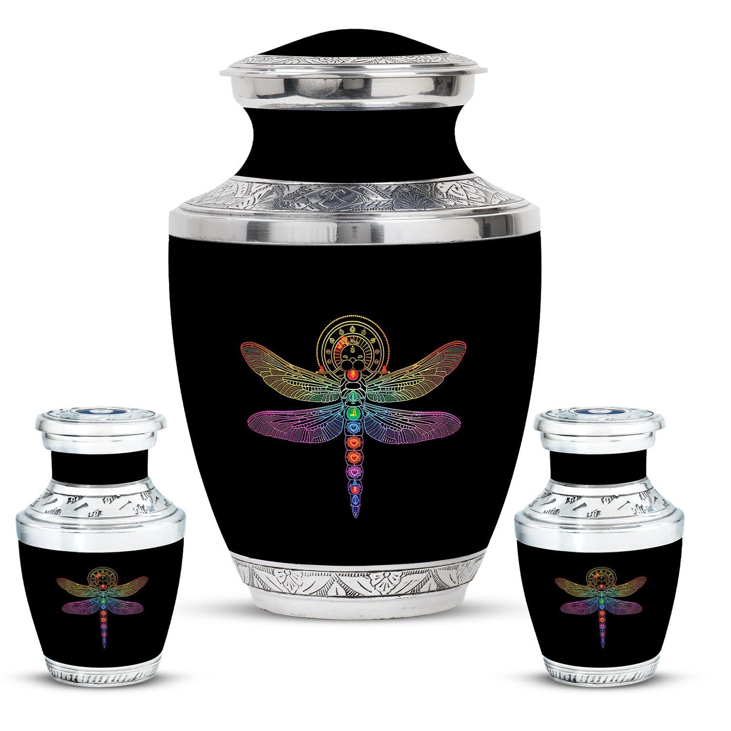 Personalized Dragonfly Memorial Urn for Men - 10-inch, 200 cu in - Yatskia
