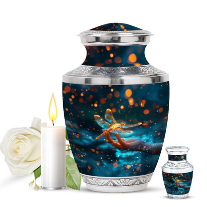 Personalized Dragonfly Cremation Urn for Human Ashes - 10-inch, 200 cu in - Yatskia